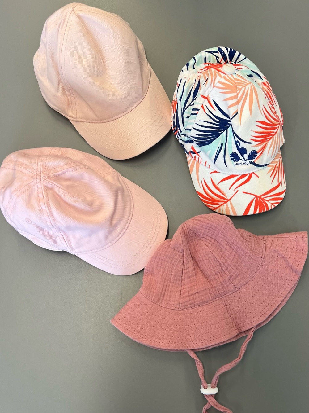 Infant baby girl summer hats lot